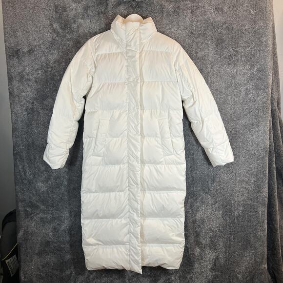 Lululemon Down Puffer Coat Womens 0 White Goose Fill Long Winter Parka Jacket - Picture 1 of 9